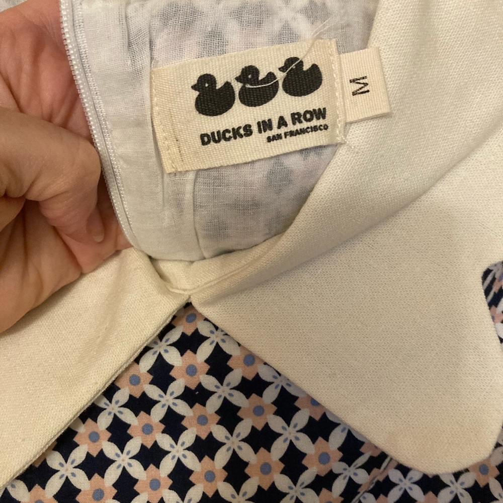 Ducks In A Row Geometric Mod Mini Shift Dress - image 5